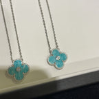 Aura CLOVER 15MM DIAMANT SILBERPORZELLAN HALSKETTE SILBER