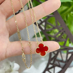 Aura CLOVER 15MM KARNEOL EINZELBLUMEN-HALSKEtte