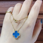 Aura CLOVER 15MM BLUE AGATE NECKLACE