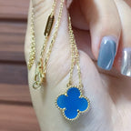 Aura CLOVER 15MM BLUE AGATE NECKLACE