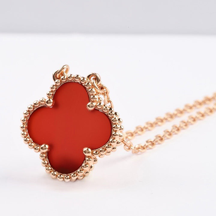 Aura CLOVER 15MM KARNEOL EINZELBLUMEN-HALSKEtte