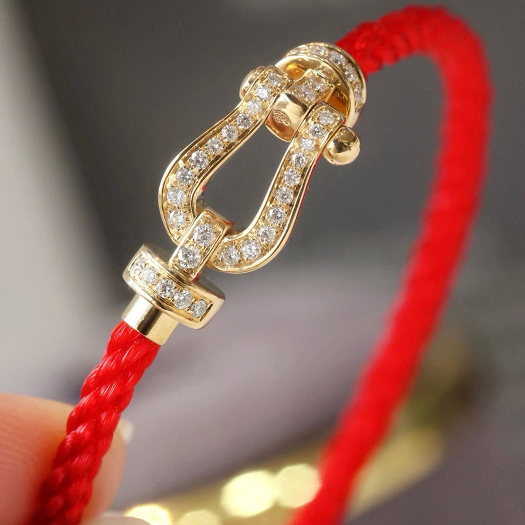 Aura FORCE GROSSES HORSESHOE-ARMBAND MIT VOLLSTÄNDIGER DIAMANTBESETZUNG SILBER