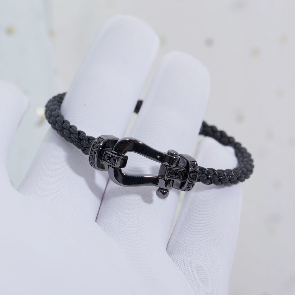Aura FORCE LARGE SERIES HORSESHOE BLACK SAMURAI BRACELET