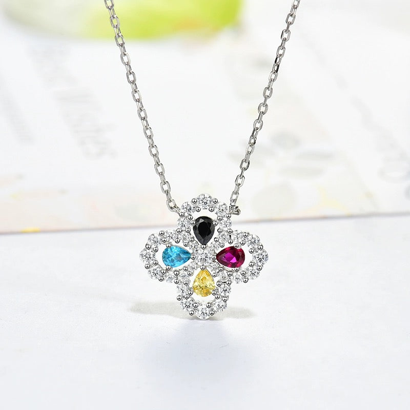 Aura LOOP NECKLACE FULL MOTIF DIAMOND 16MM MULTIPLE COLORS