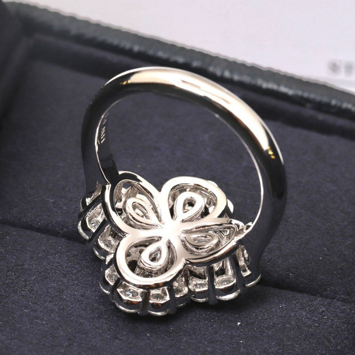Aura LOOP RING VOLLSTÄNDIGES MOTIV DIAMANT 16MM SILBER