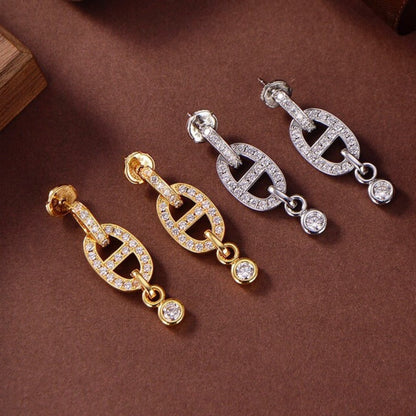 [⭐Aura ]HM CHAINE DIAMOND EARRINGS