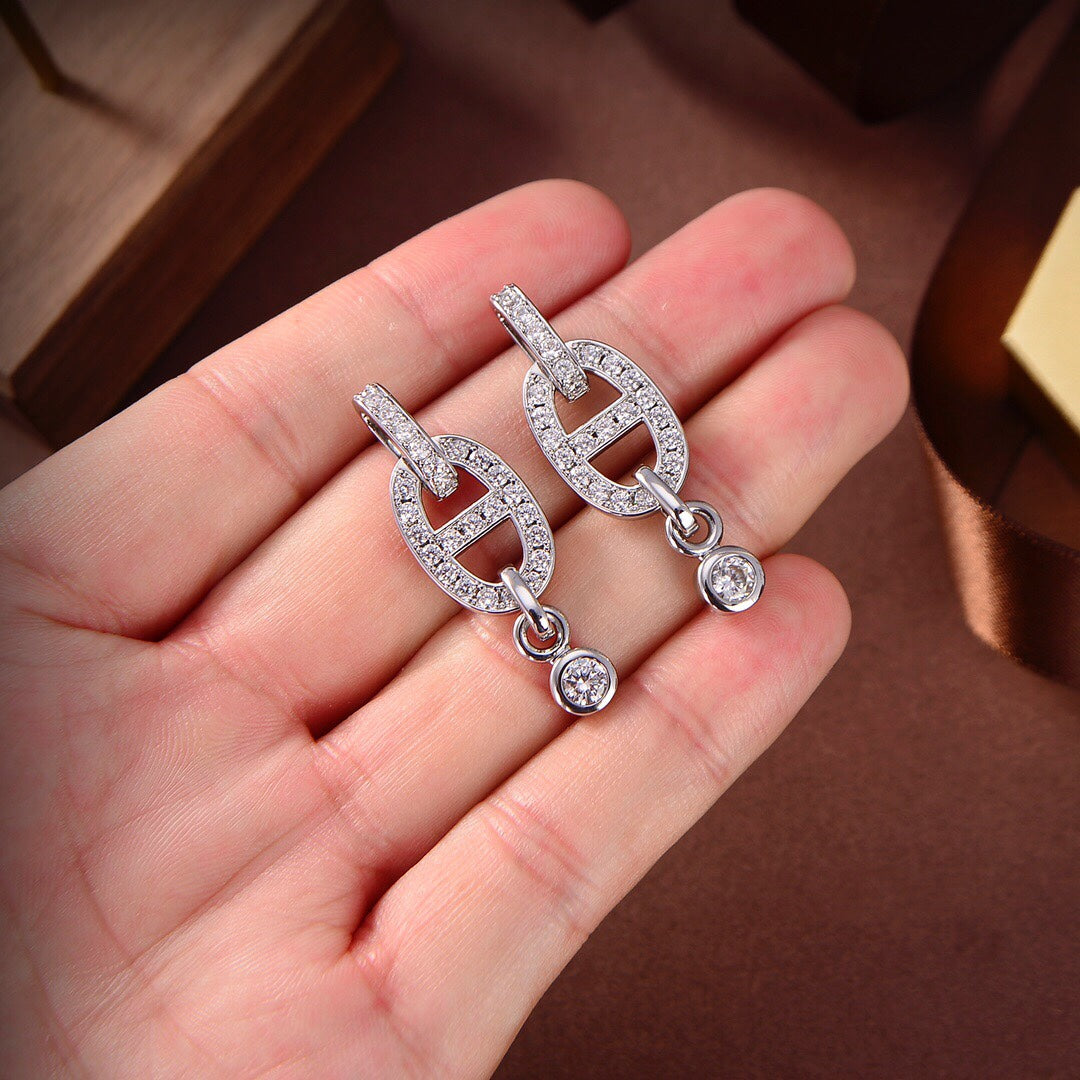 Aura HM CHAINE DIAMOND EARRINGS