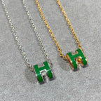 Aura POP H GRÜNE HALSKETTE SILBER UND GOLD