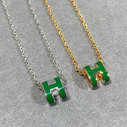Aura POP H GRÜNE HALSKETTE SILBER UND GOLD