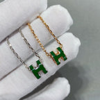 Aura POP H GRÜNE HALSKETTE SILBER UND GOLD