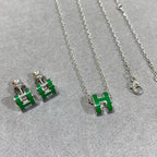 Aura POP H GRÜNE HALSKETTE SILBER UND GOLD
