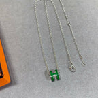 Aura POP H GRÜNE HALSKETTE SILBER UND GOLD