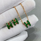 Aura POP H GRÜNE HALSKETTE SILBER UND GOLD