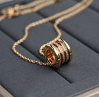 [⭐DORISW]ZERO 1 PINK GOLD DIAMOND NECKLACE