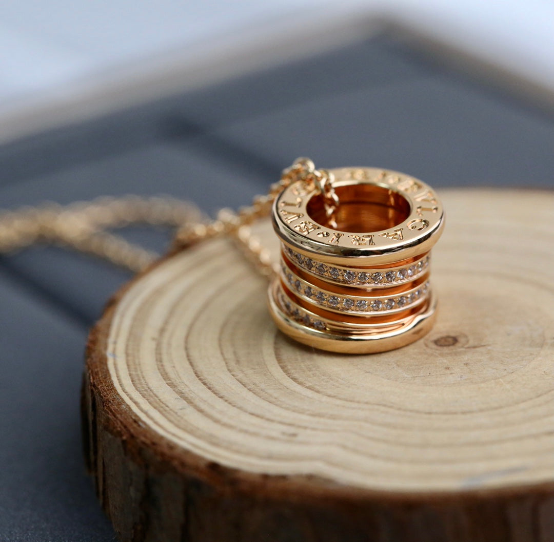 [⭐DORISW]ZERO 1 PINK GOLD DIAMOND NECKLACE