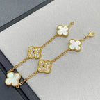 [Aura ]New CLOVER WHITE PEARL MOP 5 MOTIF BRACELET COLLECTION