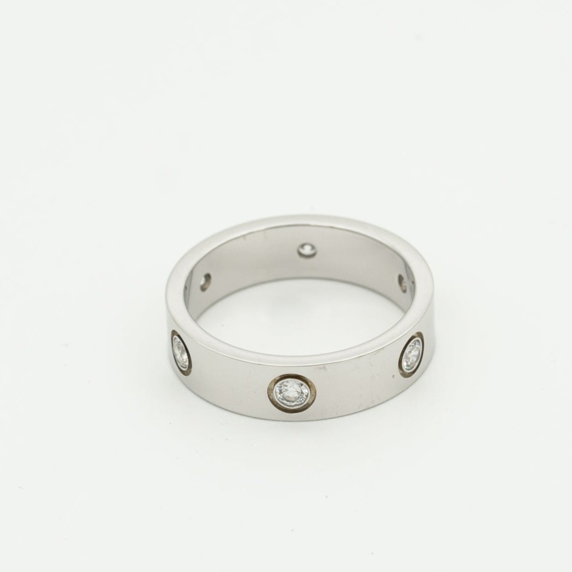 Aura LOVE RING 5.5MM 6 DIAMONDS SILVER