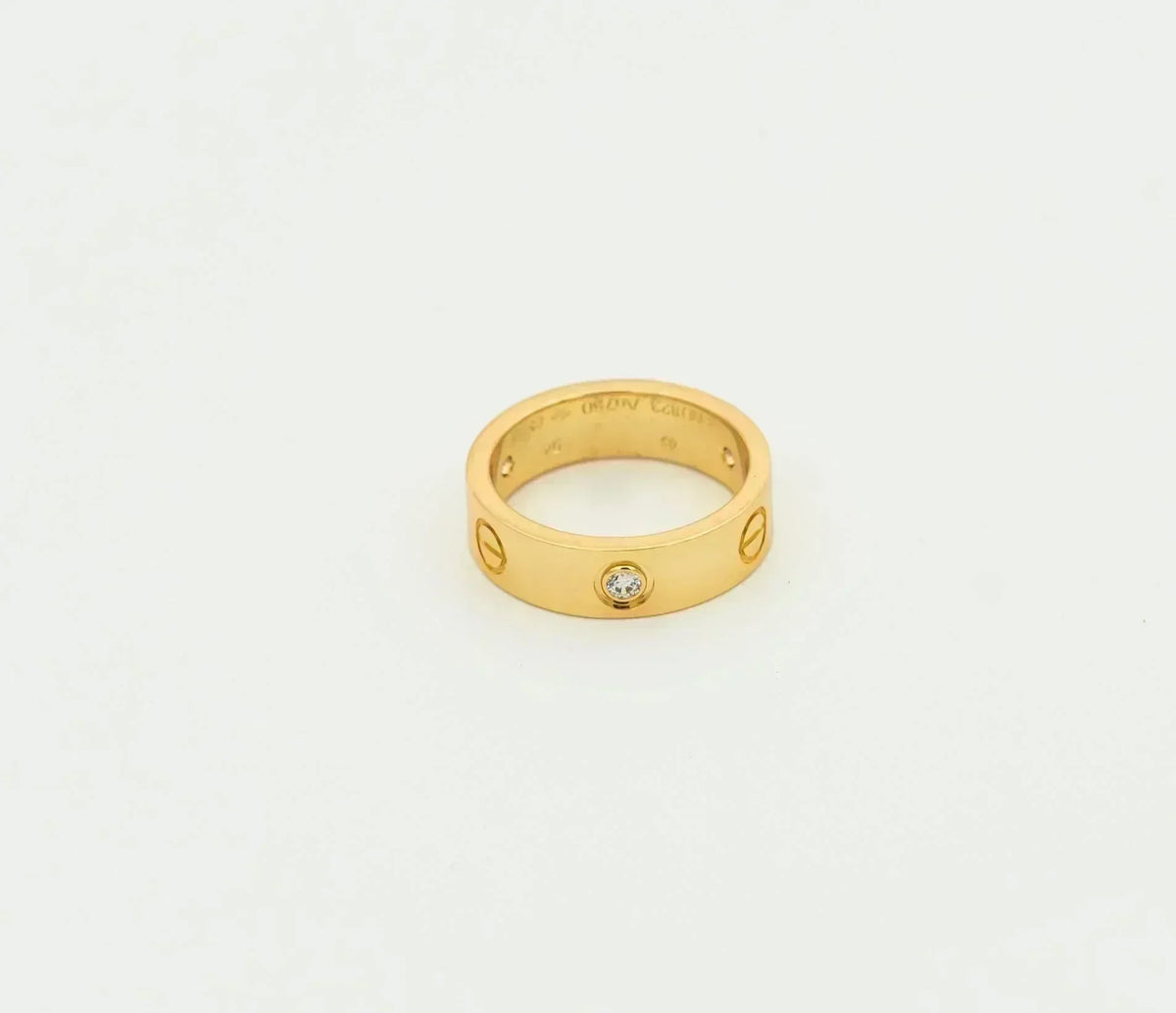 [⭐Aura ]LOVE RING 5.5MM 3 DIAMONDS GOLD