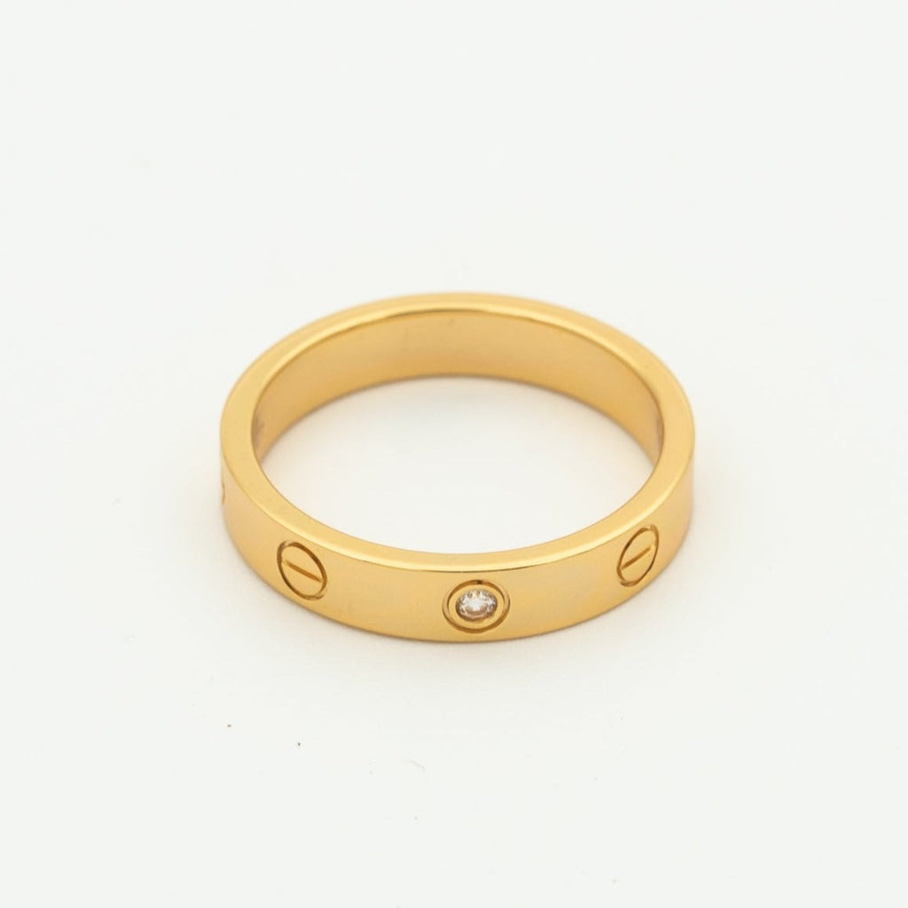 Aura LOVE RING 4MM 1 DIAMOND PINK GOLD