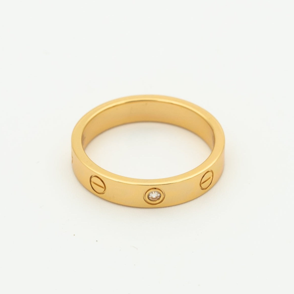 Aura LOVE RING 4MM 1 DIAMOND PINK GOLD