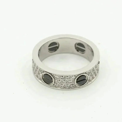 [⭐Aura ]LOVE RING 5.5MM DIAMONDS PAVED CERAMIC