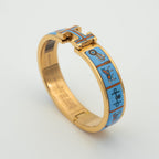 Aura H PINK GOLD BRACELET BLUE CERAMIC