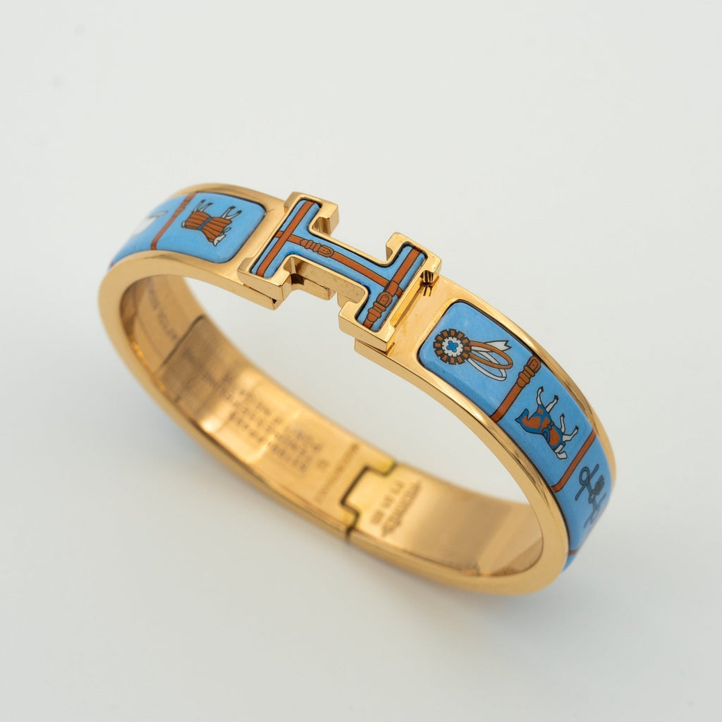 Aura H PINK GOLD BRACELET BLUE CERAMIC