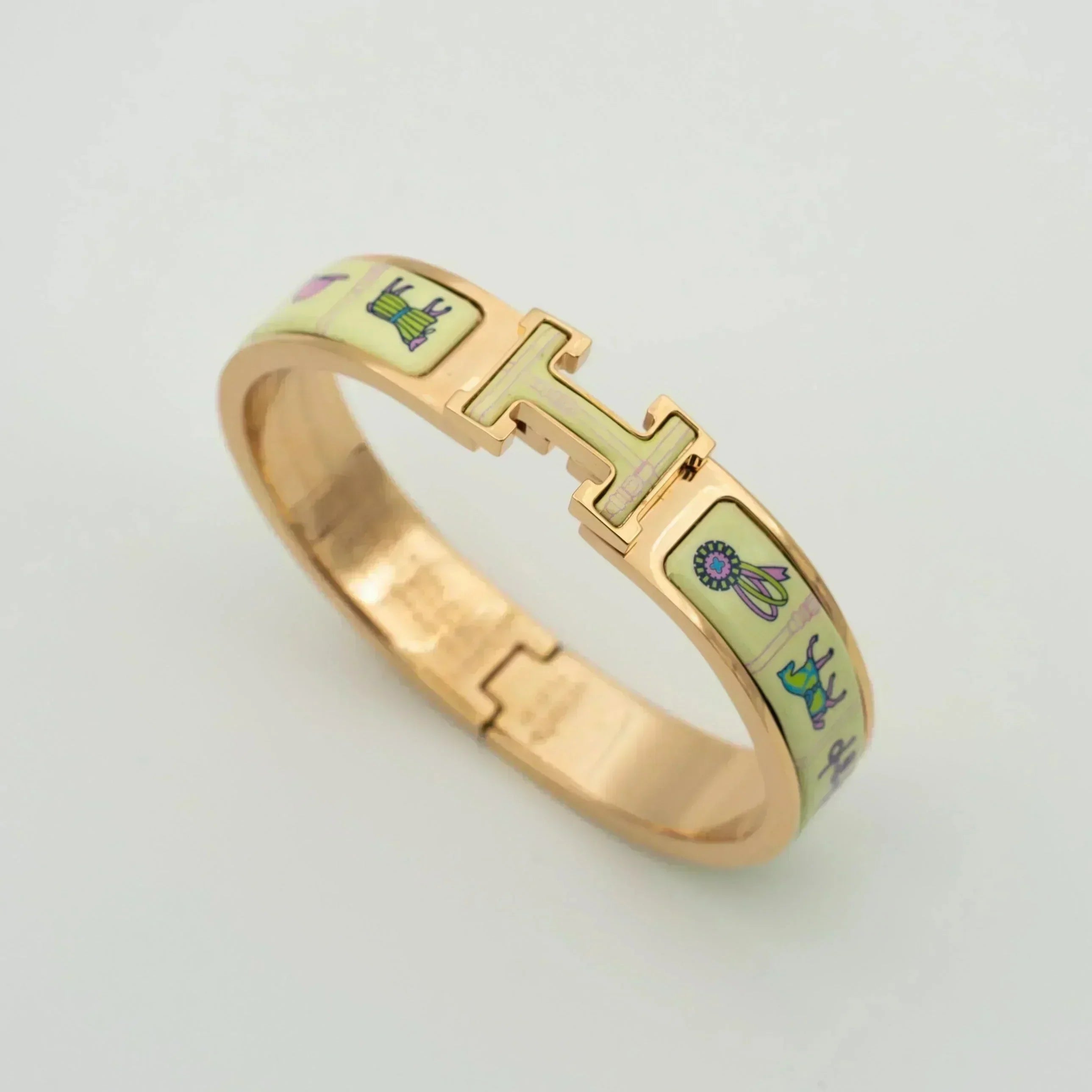 Aura H PINK GOLD BRACELET CREAM CERAMIC
