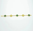 [Aura ]Neue CLOVER 5 MOTIV MALACHIT ARMREIF KOLLEKTION