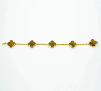 [Aura ]Neue CLOVER 5 MOTIVE TIGER EYE ARMBAND KOLLEKTION