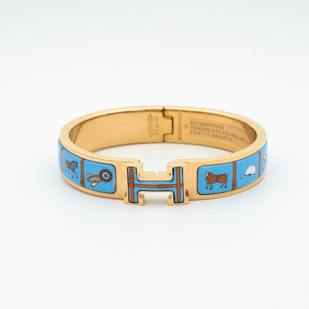 Aura H PINK GOLD BRACELET BLUE CERAMIC