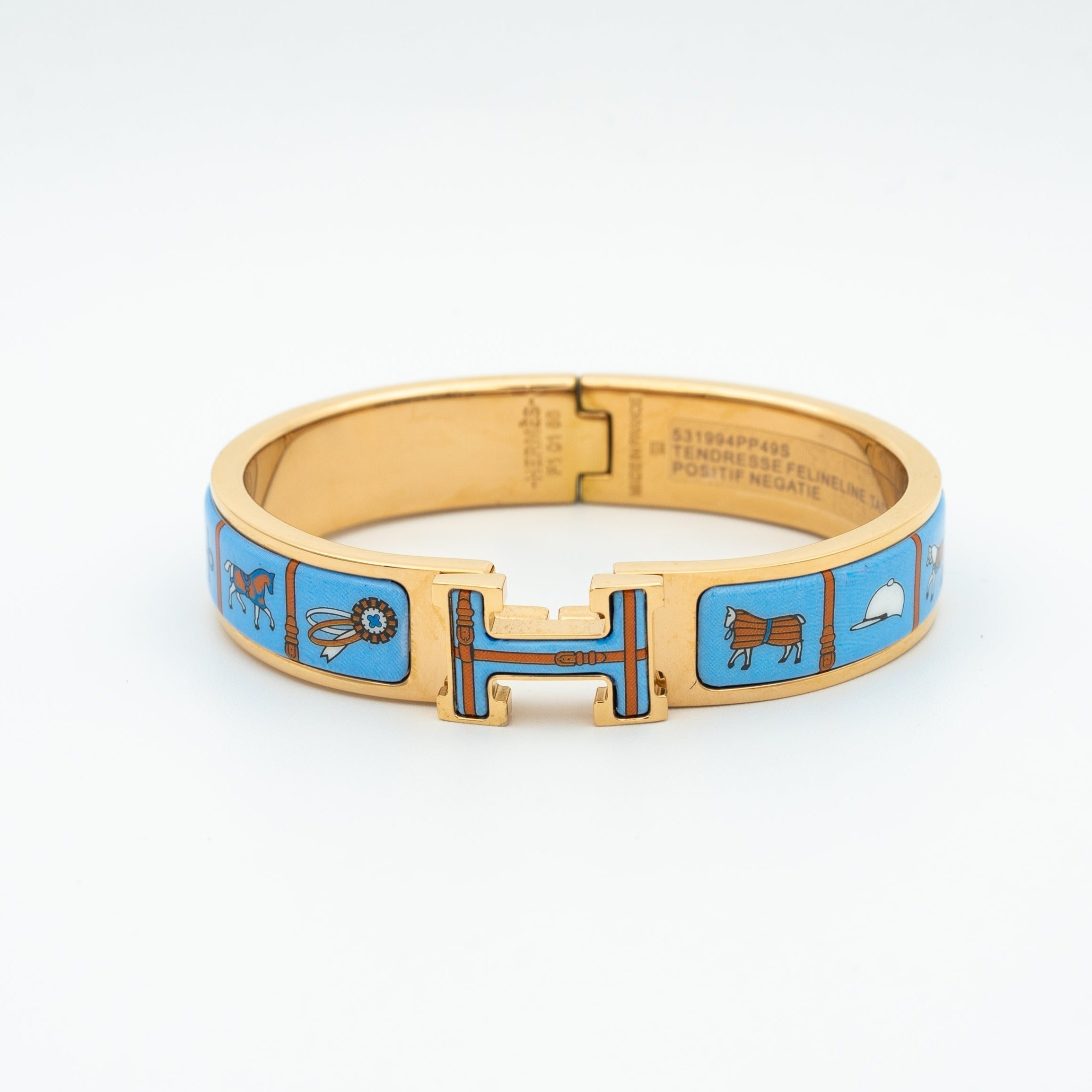 Aura H PINK GOLD BRACELET BLUE CERAMIC