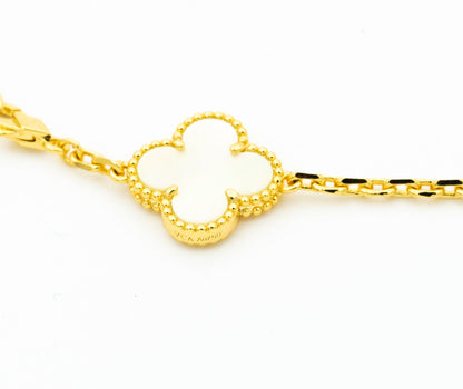 [⭐Aura ]CLOVER BRACELET 5 MOTIFS ONYX MOP