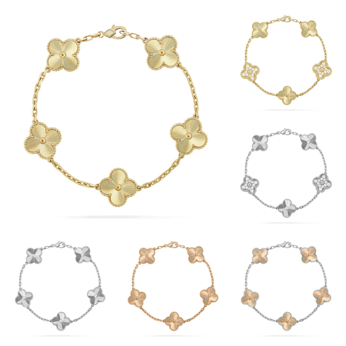 [Aura ]New  CLOVER 5 MOTIF LASER BRACELET COLLECTION