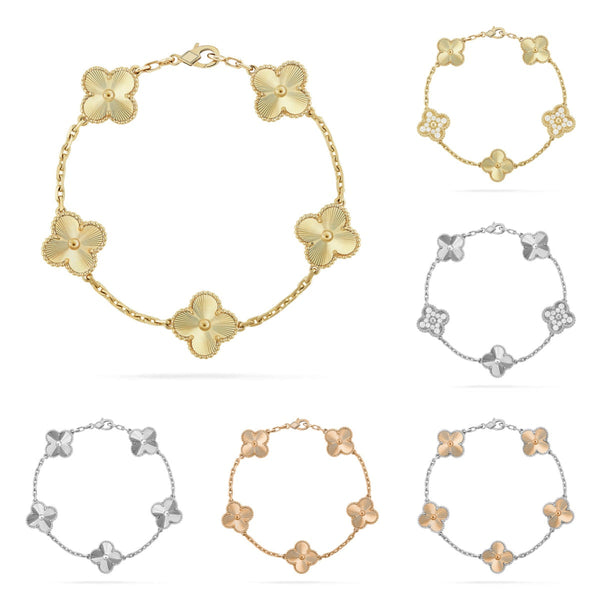 [⭐Aura ]New  CLOVER 5 MOTIF LASER BRACELET COLLECTION