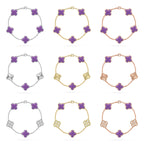 [Aura ]New CLOVER 5 MOTIF LIGHT PURPLE BRACELET COLLECTION