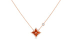 Aura STAR NECKLACE PINK GOLD 1 DIAMOND