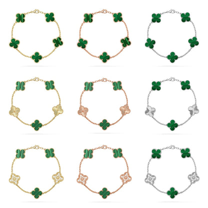[Aura ]Neue CLOVER 5 MOTIV MALACHIT ARMREIF KOLLEKTION