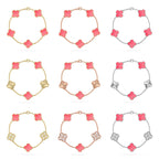 [Aura ]New  CLOVER 5 MOTIFS  PINK MOP BRACELET COLLECTION