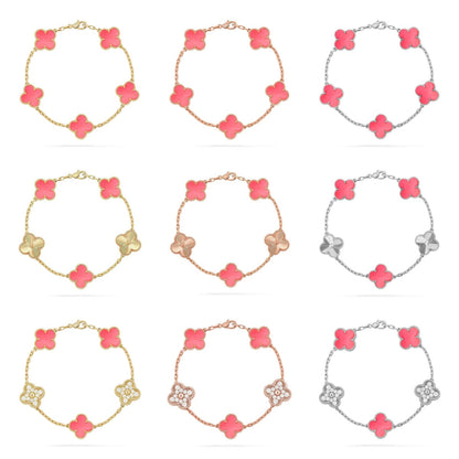 [Aura ]Neue CLOVER 5 MOTIVE ROSÉ-PERLMUTT-ARMBAND-KOLLEKTION