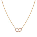 Aura LOVE NECKLACE DOUBLE RING PINK GOLD