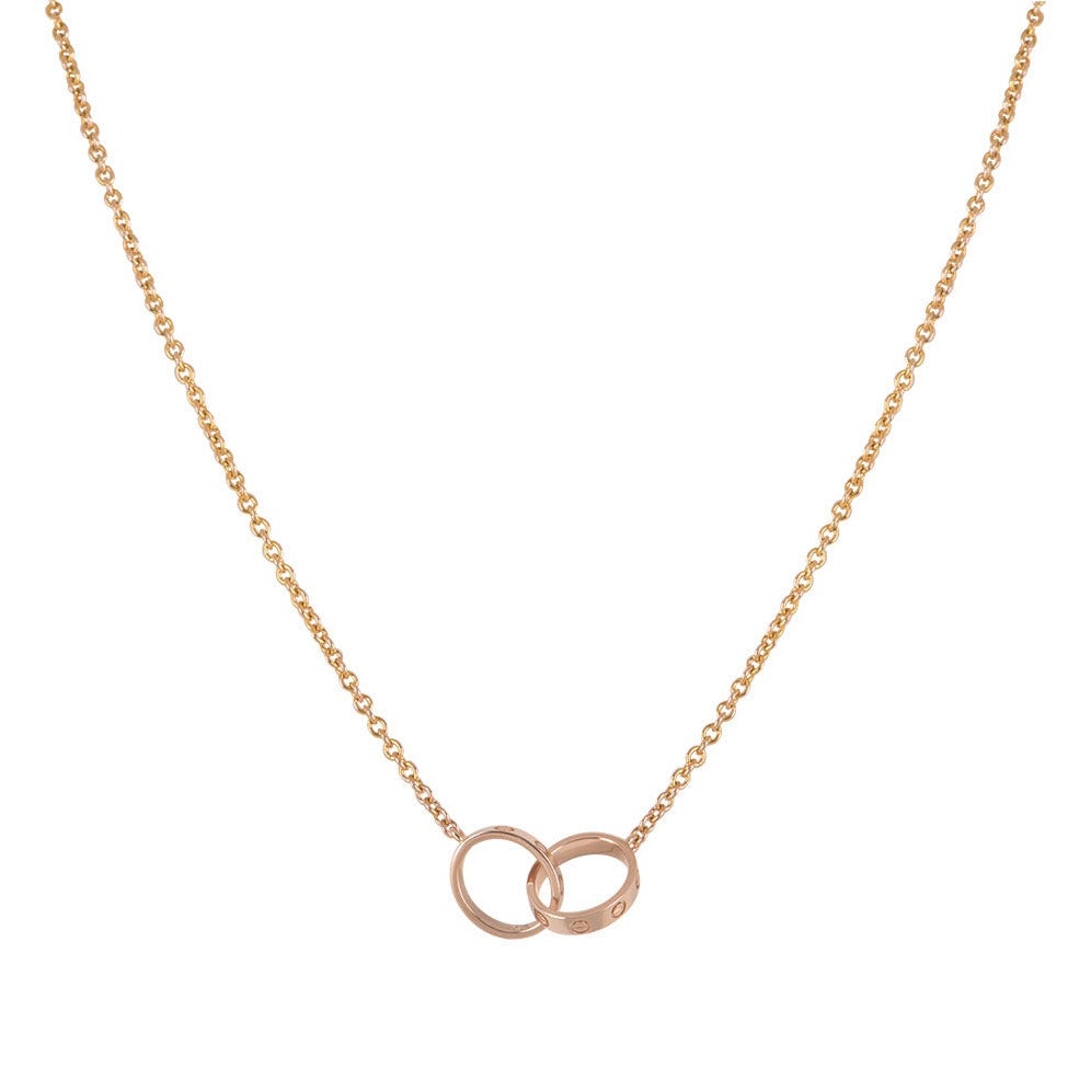 Aura LOVE HALSKETTE DOPPELRING ROSÉGOLD