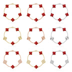 [Aura ]New CLOVER 5 MOTIF RED PATTERN BRACELET COLLECTION