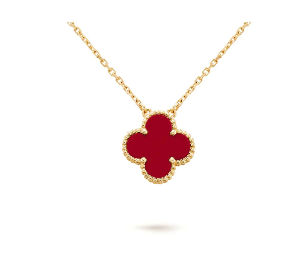 Aura CLOVER 15MM KARNEOL EINZELBLUMEN-HALSKEtte