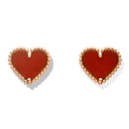 Aura HEART CARNELIAN STUD EARRINGS