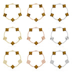[Aura ]New  CLOVER 5 MOTIFS TIGER EYE BRACELET COLLECTION