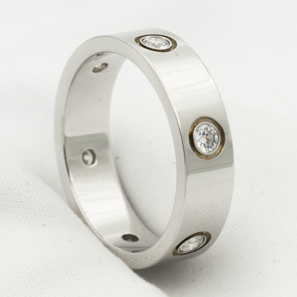 Aura LOVE RING 5.5MM 6 DIAMONDS SILBER