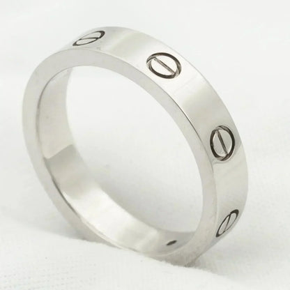[⭐Aura ]LOVE RING 4MM 1 DIAMOND SILVER