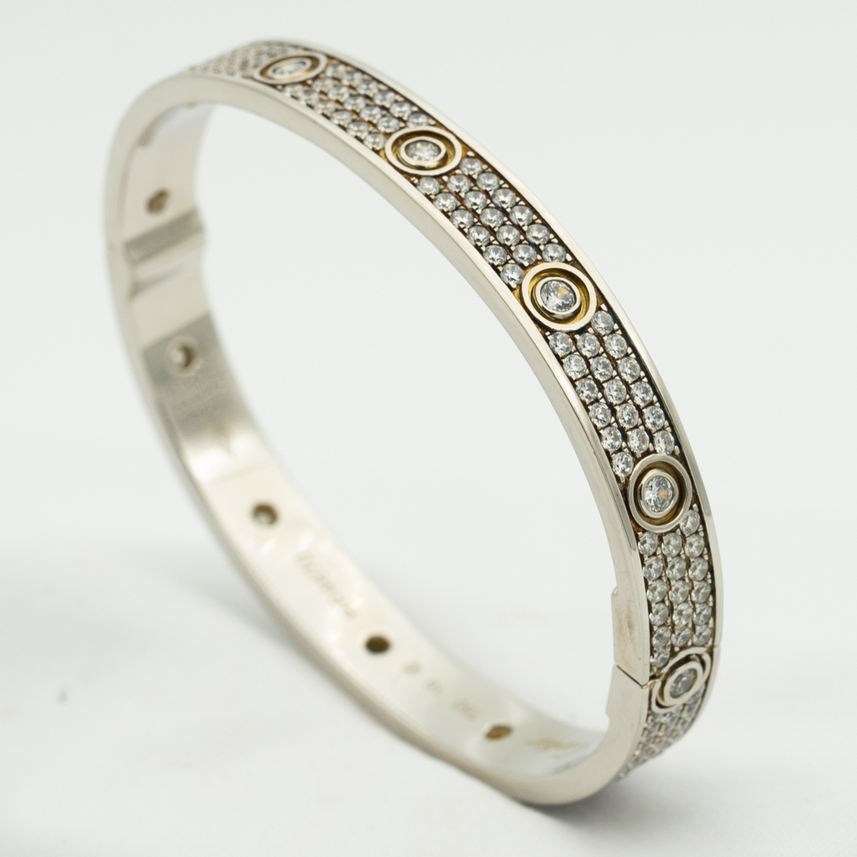 [⭐Aura ]LOVE BRACELET 6.1MM DIAMOND-PAVED 10 BIG DIAMONDS
