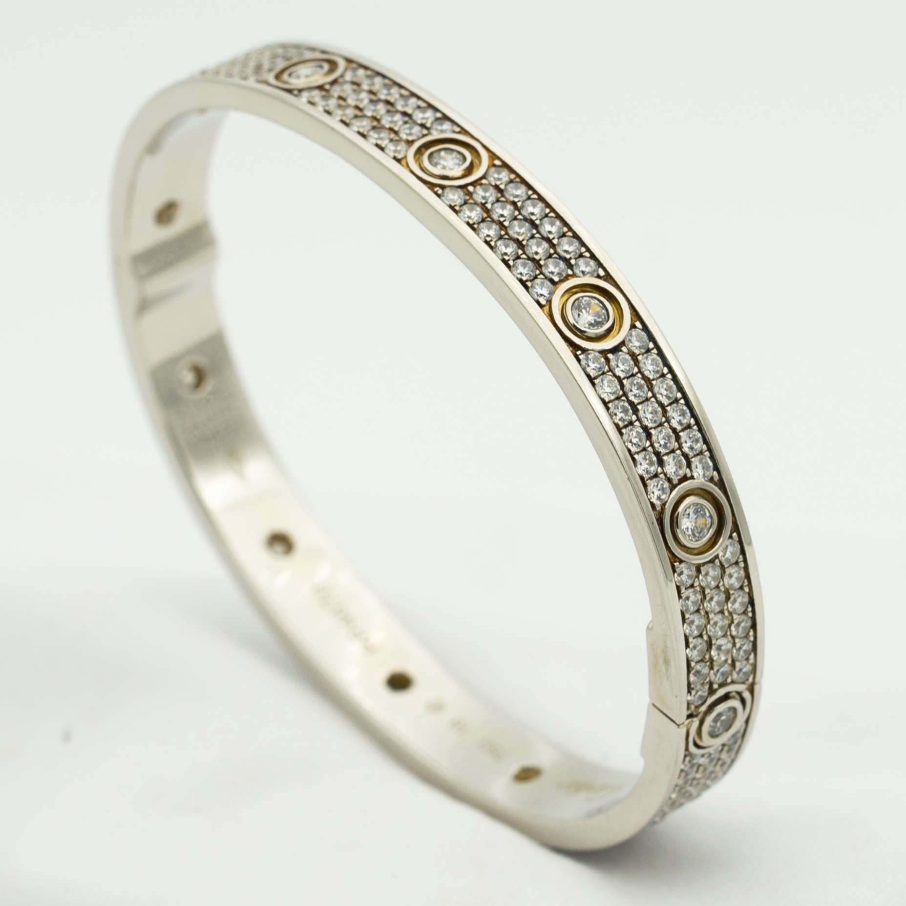 Aura LOVE BRACELET 6.1MM DIAMOND-PAVED 10 BIG DIAMONDS